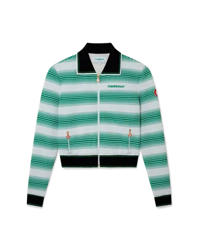 Casablanca Paris Striped Track Jacket In White In Green
