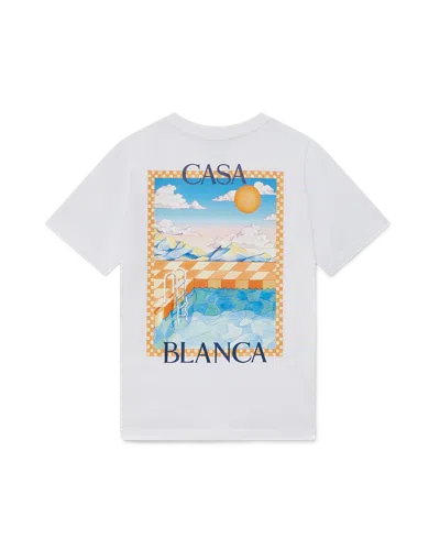 Casablanca Paris Surreal Pool Short-sleeve T-shirt In White