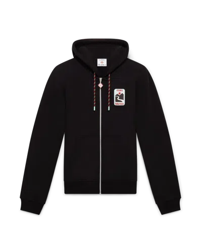 Casablanca Paris Sunset Valley Zip Hooded Sweatshirt In Black