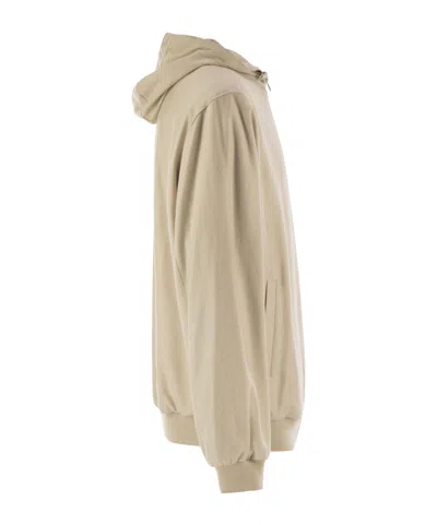 Fedeli Reversible Bomber Jacket With Hood In Cashmere Flannel And Airstop In Brown