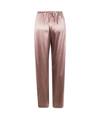 Dries Van Noten Puvis Bis Long 2033 Satin Trousers In Brown