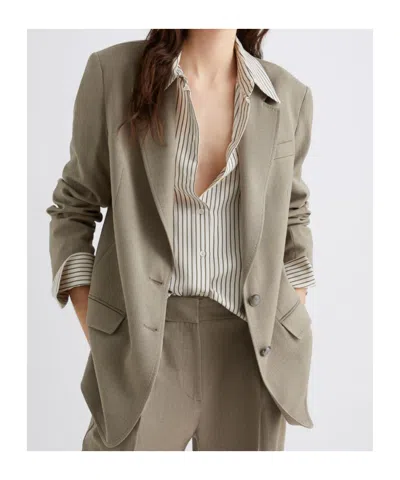Marella Elegia Two-button Twill Blazer In Neutral