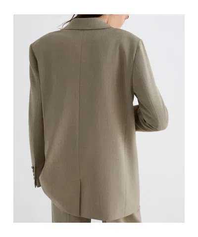 Marella Elegia Two-button Twill Blazer In Neutral