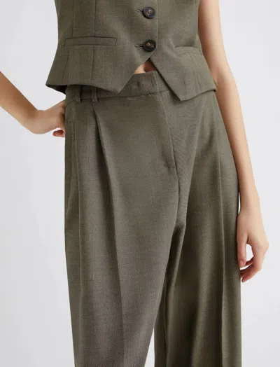 Marella Hull Pleated Straight-leg Trousers In Green