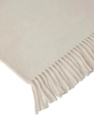 Brunello Cucinelli Cashmere Wrap Fringed In White