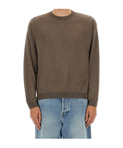 Moschino Wool And Silk Pullover In Brown