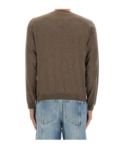 Moschino Wool And Silk Pullover In Brown