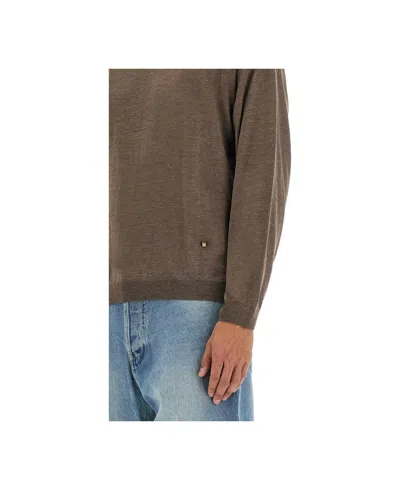 Moschino Wool And Silk Pullover In Brown