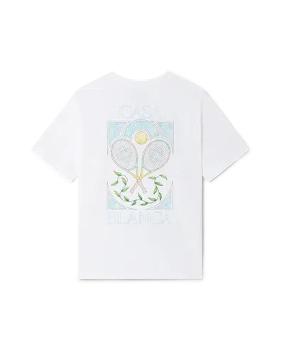 Casablanca Paris Tennis Pastelle Short-sleeve T-shirt In White