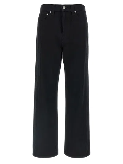 Khaite Bacall Low Rise Straight Jeans In Black
