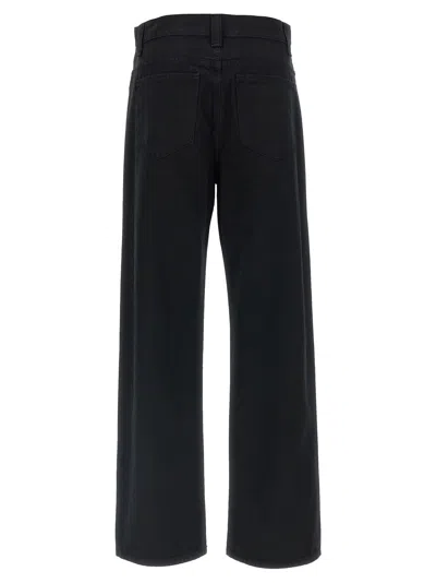 Khaite Bacall Low Rise Straight Jeans In Black