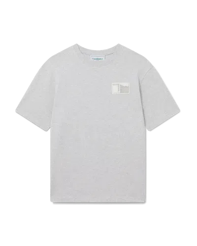 Casablanca Paris Tennis Statues Oversized Short-sleeve T-shirt In Gray