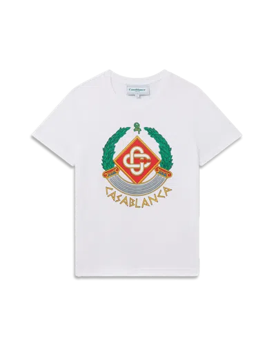 Casablanca Paris Casa Crest Short-sleeve T-shirt In White