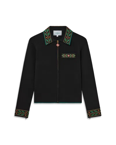 Casablanca Paris Laurel Knit Jacket In Black