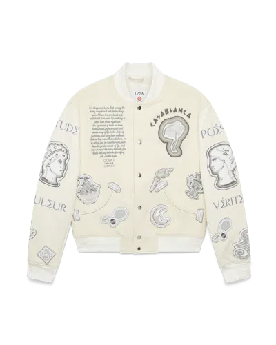 Casablanca Paris Chenille Patchwork Bomber Jacket In Neutral