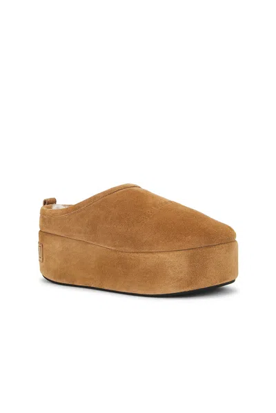 Balenciaga Women Alaska Soft Suede Mule With Plateau In Brown