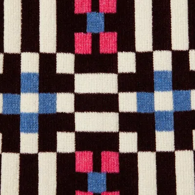 La Doublej Byte Geometric-pattern Knit Skirt In Multi