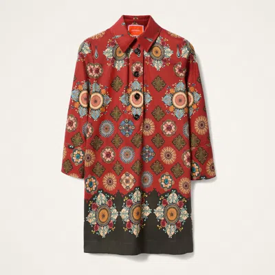 La Doublej Short Artemis Dress Nucleus Placee Rust In Red