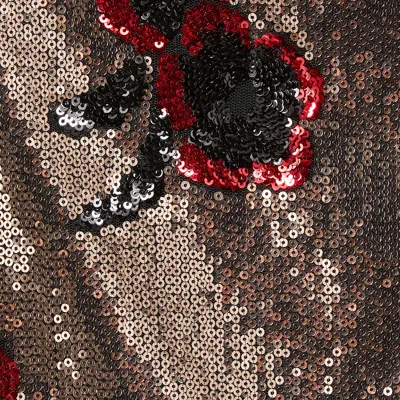 La Doublej La Scala Tee With Feathers Primrose Bronze In Black