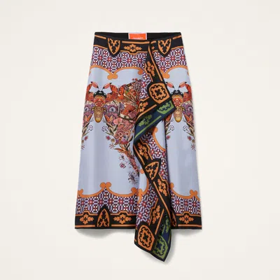 La Doublej Scarf Ruffled Skirt In Multi