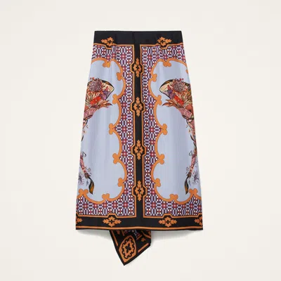 La Doublej Scarf Ruffled Skirt In Multi