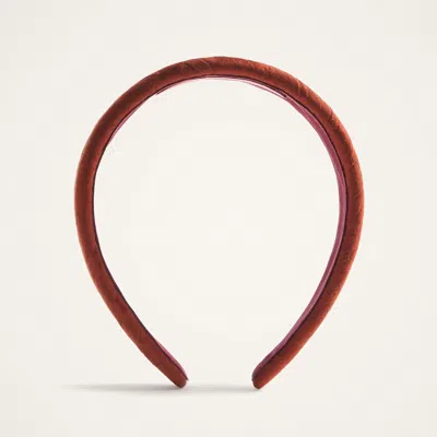 La Doublej Textured Flat Headband In Red