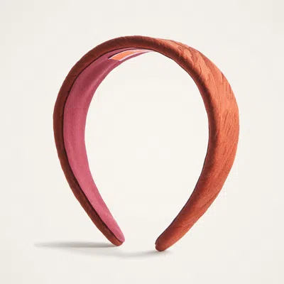 La Doublej Textured Flat Headband In Red