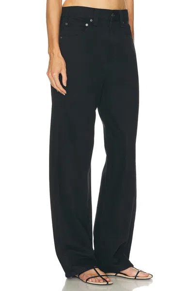 Khaite Bacall Low Rise Straight Jeans In Black