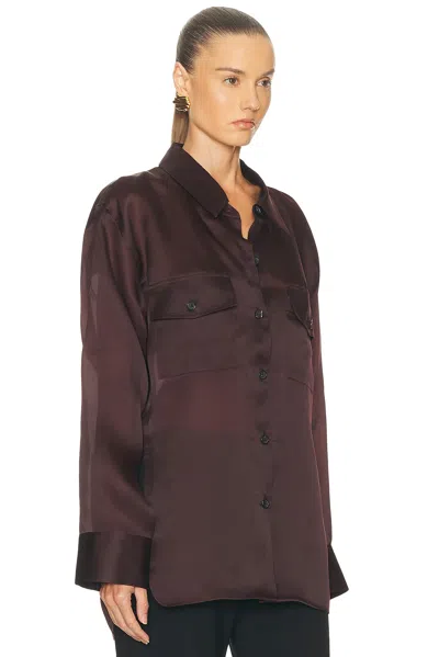 Khaite Matteo Organza Shirt In Brown