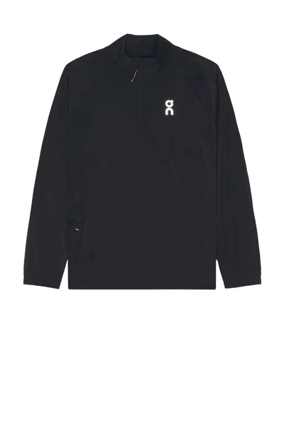 On All-day Quarter-zip Pullover Jacket In Black