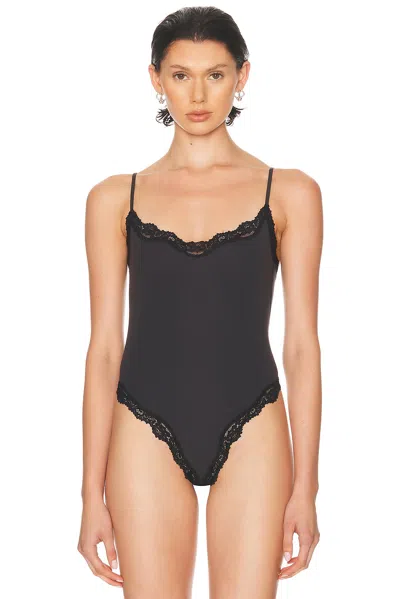 Skims Fits Everybody Lace Cami Bodysuit In Black