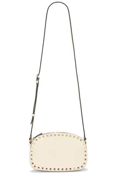 Valentino Garavani Ivory Leather Rockstud Crossbody Bag In White