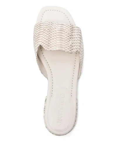 Jimmy Choo Snakeskin-print Sandals In Neutral