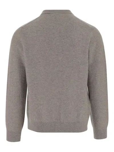 Vince Boiled Cashmere Johnny Collar Sweater H Mouse In Gray