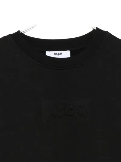 Msgm Logo-embossed Sweatshirt In Black
