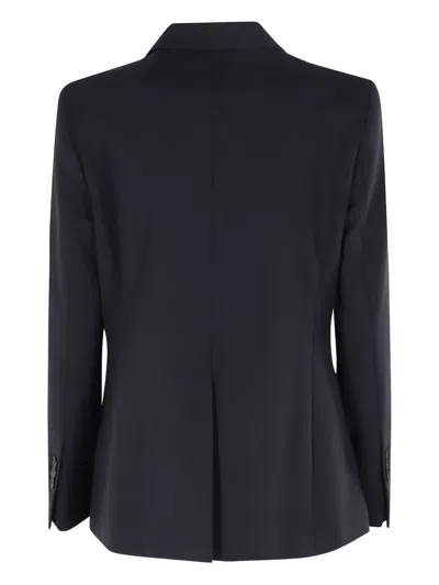 Seventy Double-breasted Peak-lapels Blazer In Black