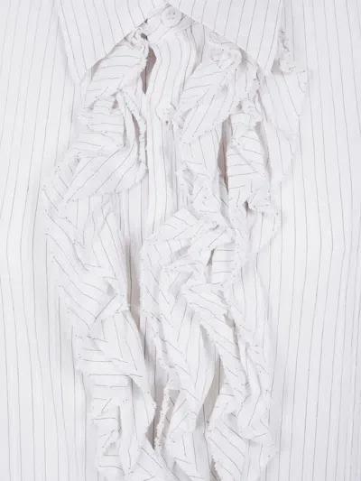 Y's Shirt Untrimmed Frill In White