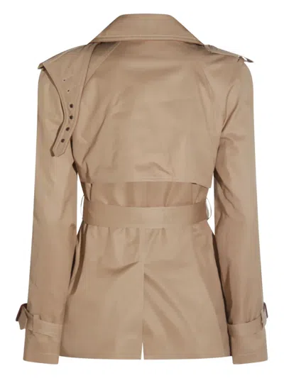 Chloé Belted Double-breasted Overcoats Epaulettes In Multi