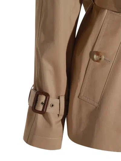 Chloé Belted Double-breasted Overcoats Epaulettes In Multi