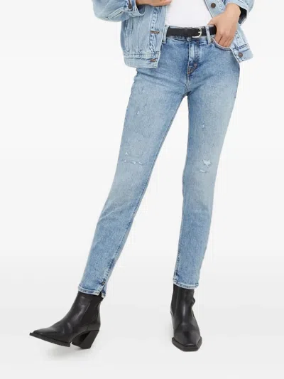 Drykorn Light-wash Distressed Skinny Jeans In Blue