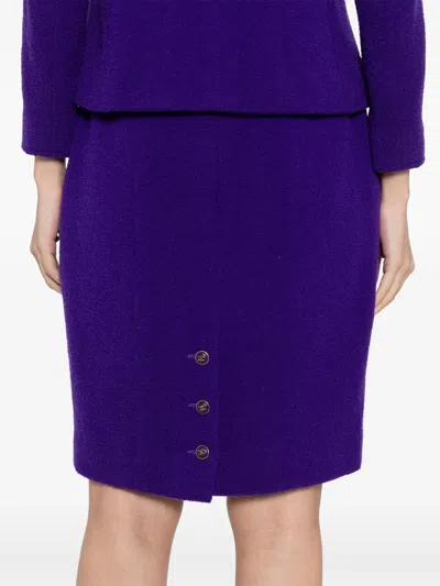 Pre-owned Chanel 1995 Setup Suit Jacket Skirt In Purple