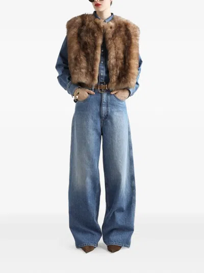 Dolce & Gabbana Denim Cotton Shirt With Chest Pockets In Blue