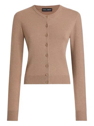 Dolce & Gabbana Cashmere Cardigan In Brown