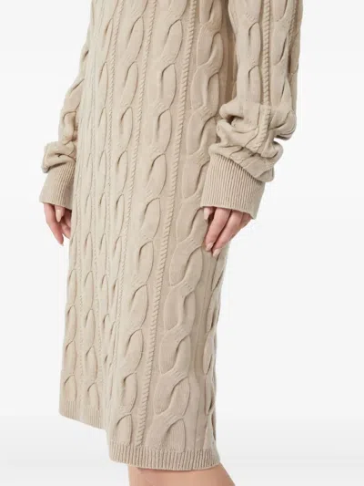 Max Mara Cable-knit Wool And Cashmere Dress In Nude