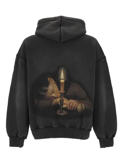 Misbhv Washed-effect Hoodie In Black