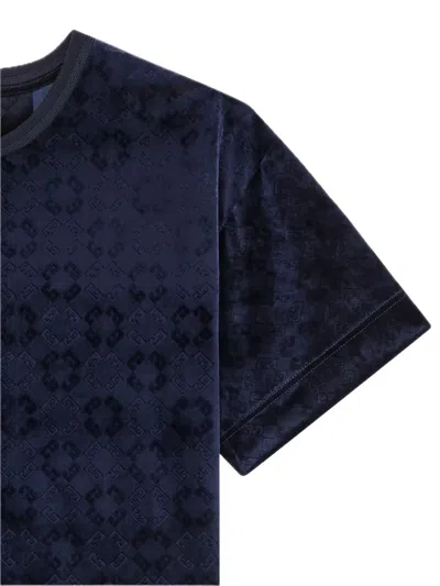 Givenchy Embossed-logo T-shirt In Blue
