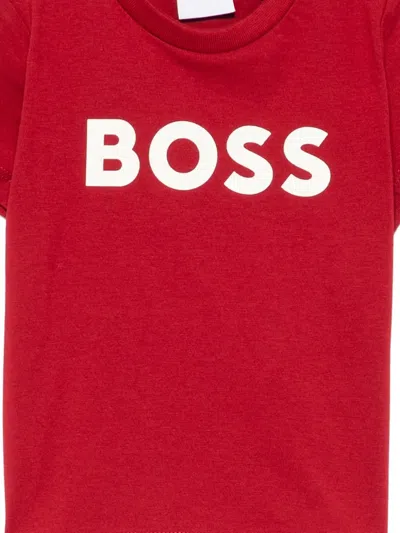 Hugo Boss Logo-print T-shirt In Red