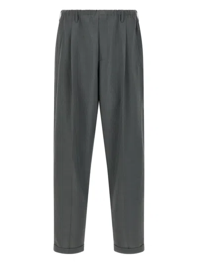 Magliano Pleated Elastic Waist Trousers With Back Pocket In Green