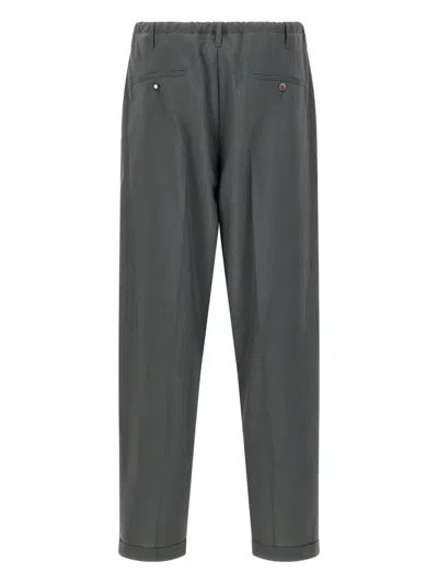 Magliano Pleated Elastic Waist Trousers With Back Pocket In Green