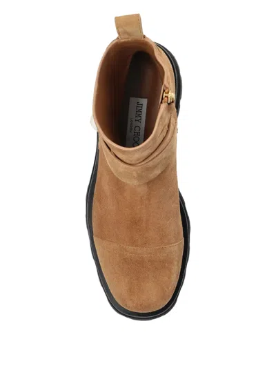 Jimmy Choo Ankle Boots With Lug Sole And Round Toe In Brown